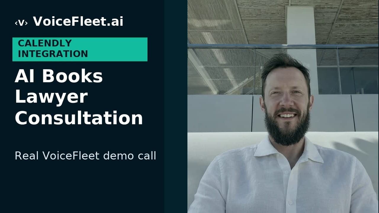 VoiceFleet booking a legal consult with Calendly