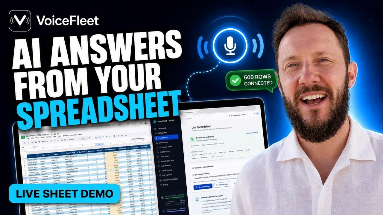 VoiceFleet answering questions using connected spreadsheet data
