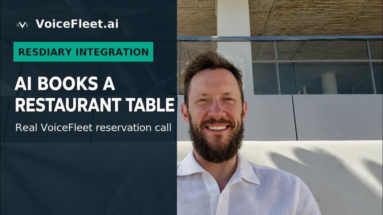 VoiceFleet booking a restaurant table with ResDiary