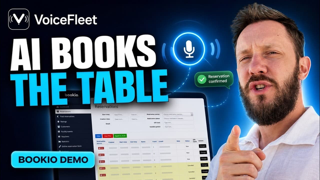 VoiceFleet booking a restaurant table with Bookio